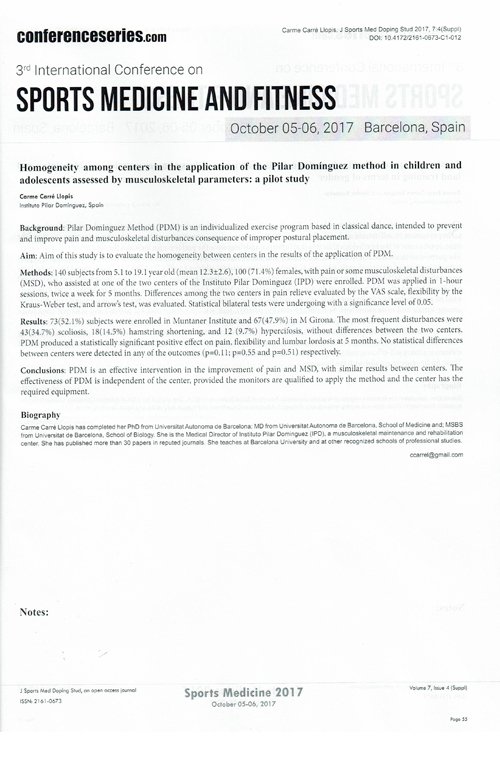 Estudio científico Homogeneity among centers in the application of the Pilar Dominguez method